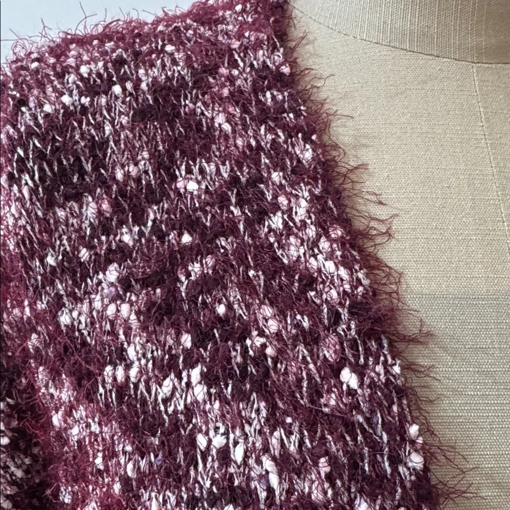 Maroon and white Multi Popcorn Cardigan